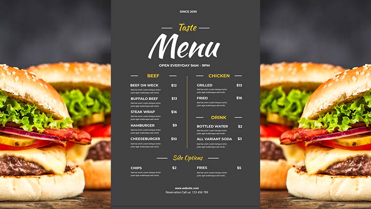 Food Menu Board