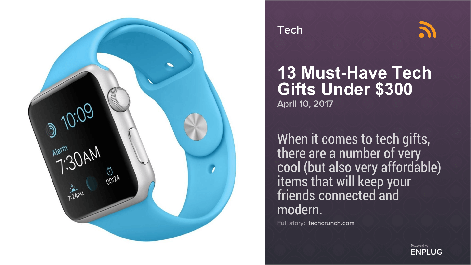 News App with left image layout and purple color theme