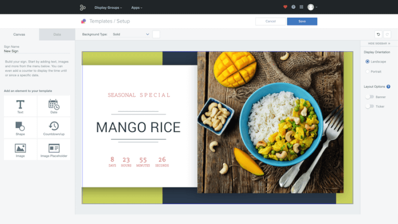 Software screenshot showing Enplug's Template App