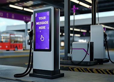 Gas pump displays installed by Spectrio in the USA